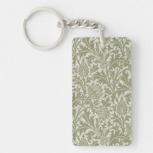William Morris Thistle Sage Green Pattern Schlüsselanhänger