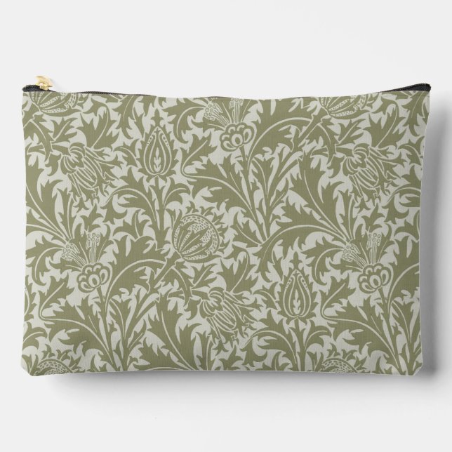 William Morris Thistle Sage Green Pattern Zubehörtasche (Vorderseite)