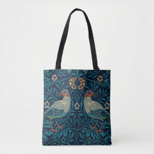 William Morris Tote Bag für Frauen, Vogel Print