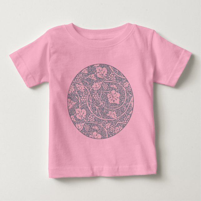 William Morris Traubenmuster Aquamarin Türkis Baby T-shirt (Vorderseite)