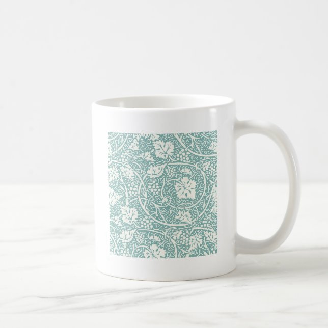 William Morris Traubenmuster Aquamarin Türkis Kaffeetasse (Rechts)