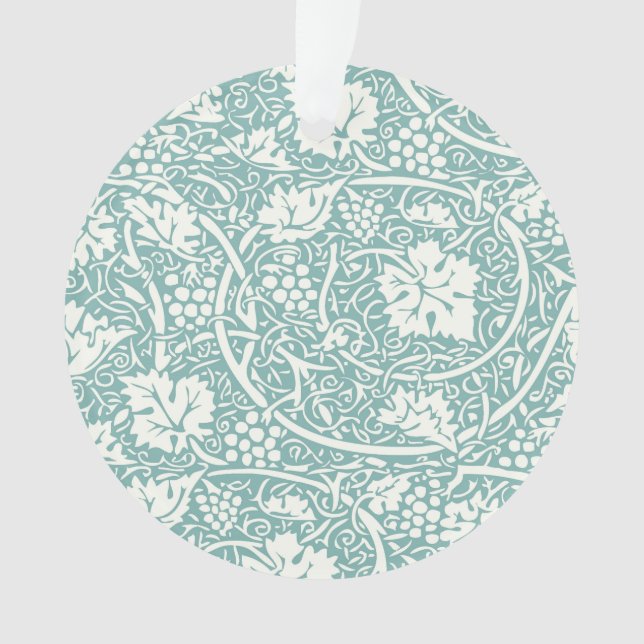William Morris Traubenmuster Aquamarin Türkis Ornament (Vorderseite)