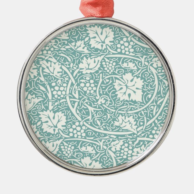 William Morris Traubenmuster Aquamarin Türkis Ornament Aus Metall (Vorne)