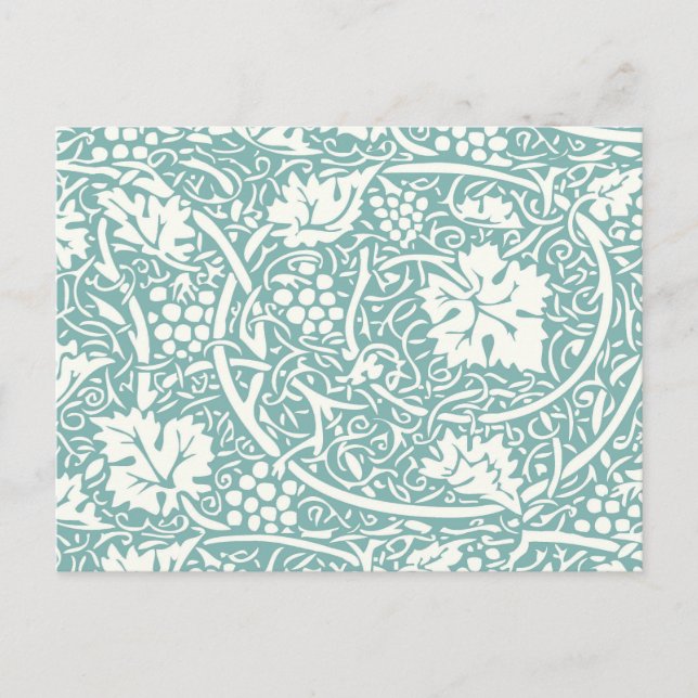 William Morris Traubenmuster Aquamarin Türkis Postkarte (Vorderseite)