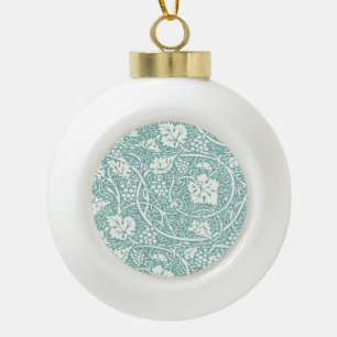 William Morris Traubenmuster Türkis Türkisblau Keramik Kugel-Ornament
