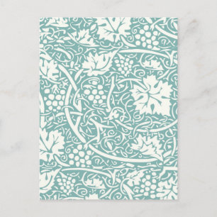 William Morris Traubenmuster Türkis Türkisblau Postkarte