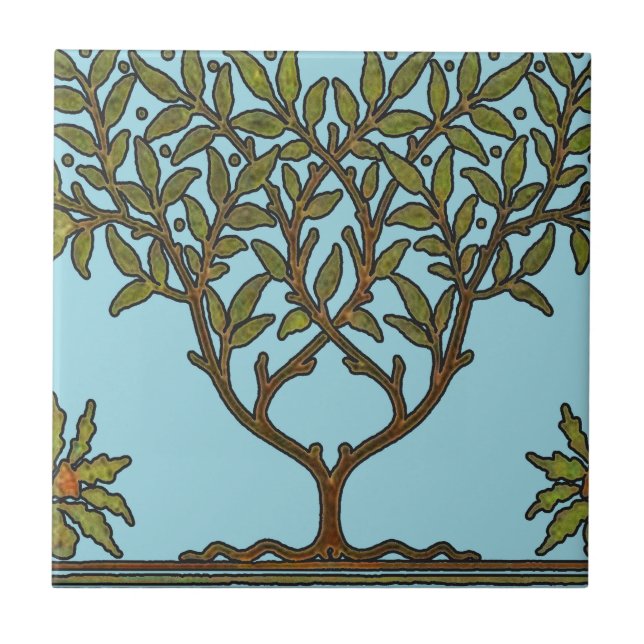William Morris Tree Frieze Floral Wallpaper Fliese (Vorderseite)