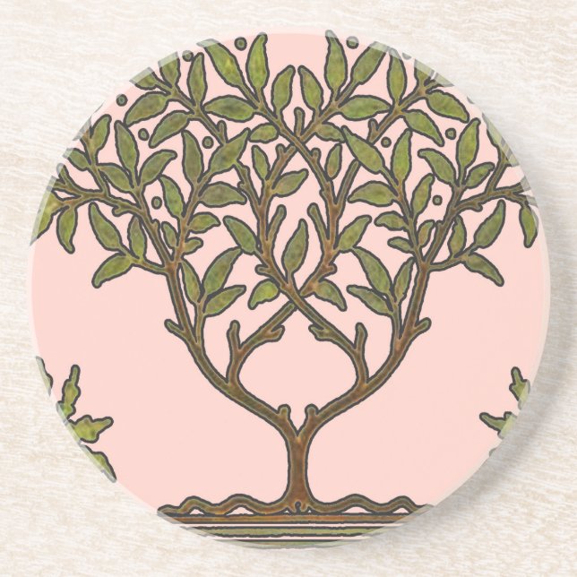 William Morris Tree Frieze Floral Wallpaper Getränkeuntersetzer (Vorne)