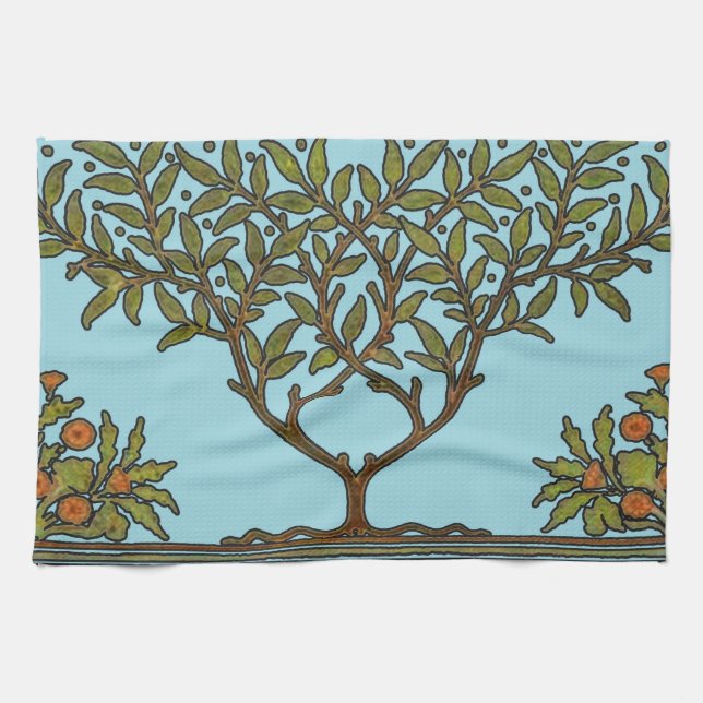 William Morris Tree Frieze Floral Wallpaper Handtuch (Horizontal)