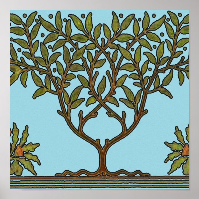 William Morris Tree Frieze Floral Wallpaper Poster (Vorne)
