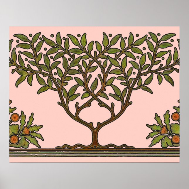William Morris Tree Frieze Floral Wallpaper Poster (Vorne)
