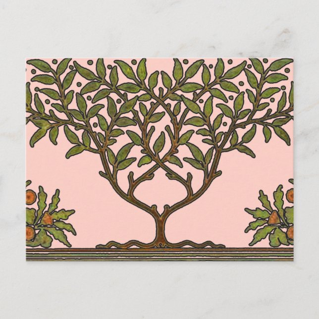 William Morris Tree Frieze Floral Wallpaper Postkarte (Vorderseite)