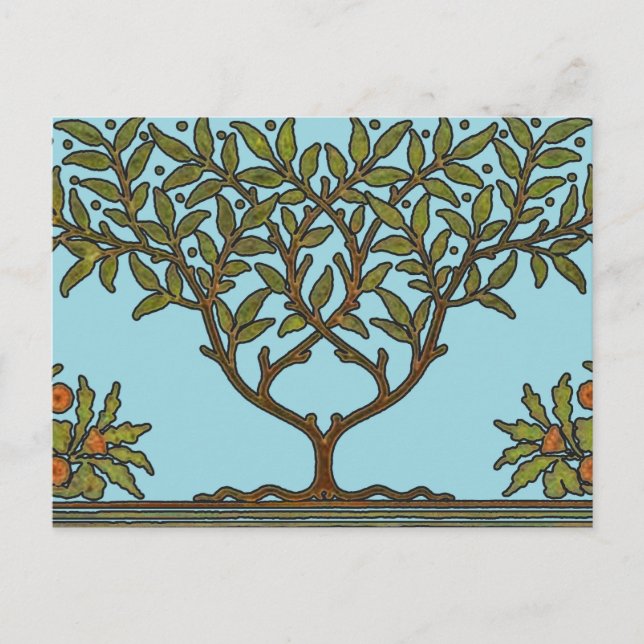 William Morris Tree Frieze Floral Wallpaper Postkarte (Vorderseite)
