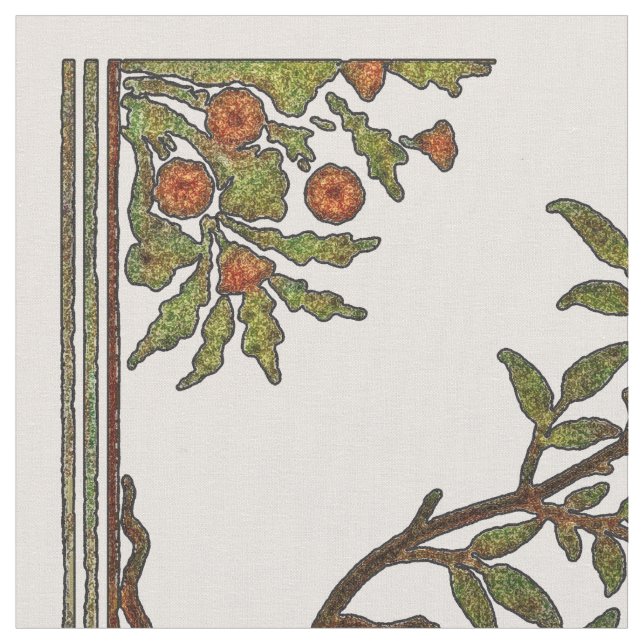 William Morris Tree Frieze Floral Wallpaper Stoff (Nahaufnahme)