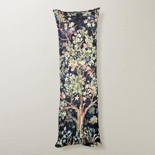 William Morris Tree of Life Body Pillow Seitenschläferkissen (Rückseite (Vertikal))