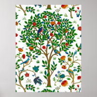 William Morris Tree of Life Pattern, Green & Multi
