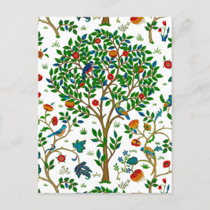 William Morris Tree of Life Pattern, Green & Multi Postkarte