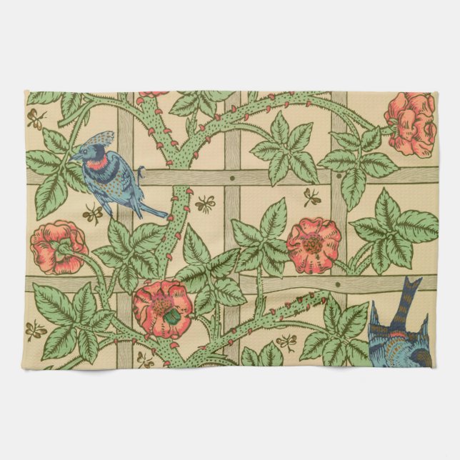William Morris Trellis Classic Wallpaper Design Geschirrtuch (Horizontal)
