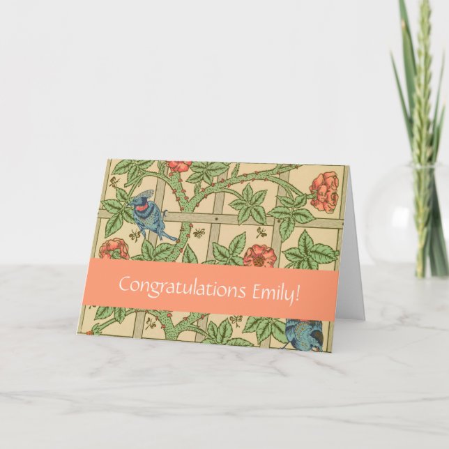 William Morris Trellis Classic Wallpaper Design Karte (Vorderseite)