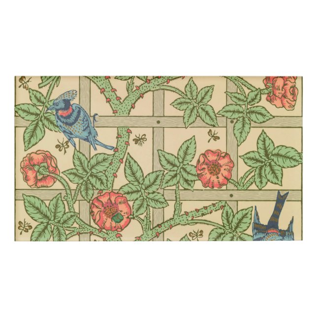 William Morris Trellis Classic Wallpaper Design Namenschild (Vorderseite)