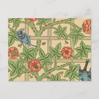 William Morris Trellis Classic Wallpaper Design Postkarte