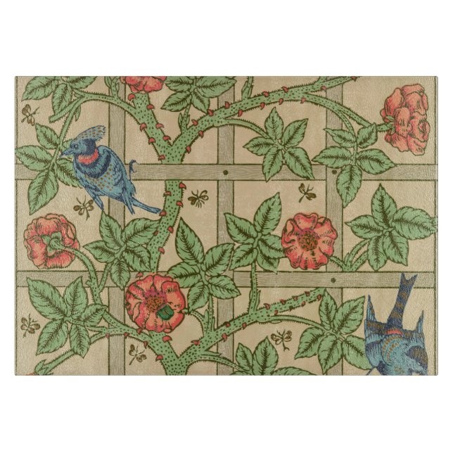 William Morris Trellis Classic Wallpaper Design Schneidebrett (Vorderseite)