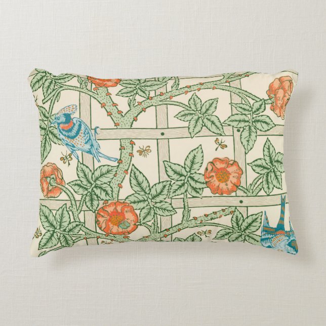 William Morris Trellis Victorian Wallpaper Dekokissen (Vorderseite)
