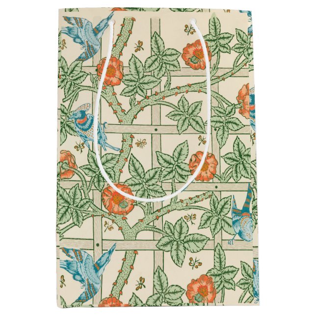 William Morris Trellis Victorian Wallpaper Mittlere Geschenktüte (Vorderseite)