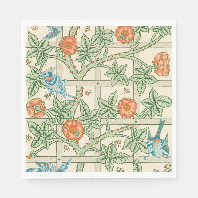William Morris Trellis Victorian Wallpaper Serviette (Vorderseite)
