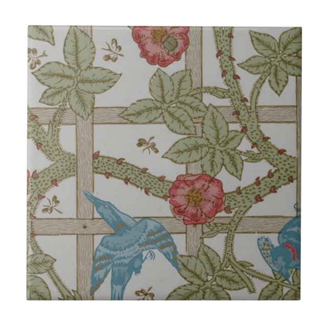 William Morris Trellis Wallpaper Art Fliese (Vorderseite)