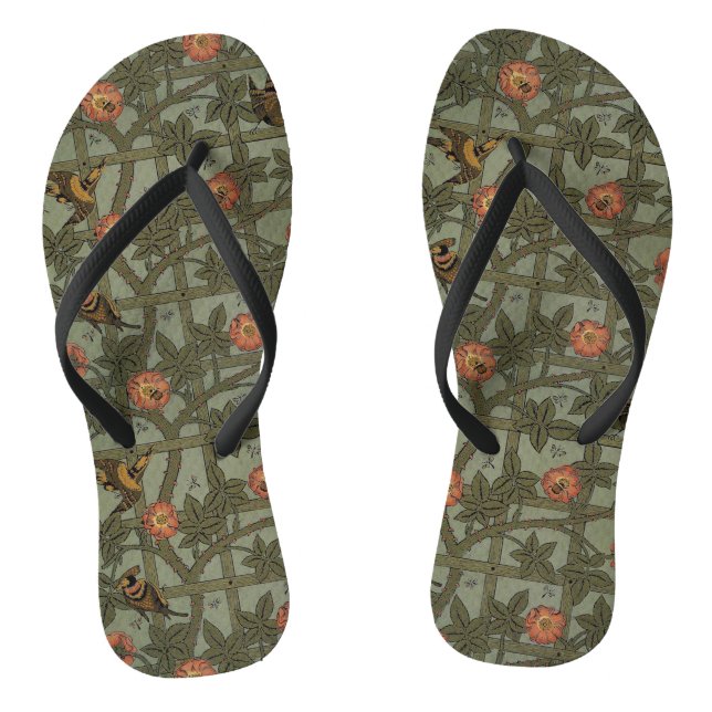 William Morris Trellis Wallpaper Art Flip Flops (Fußbett)
