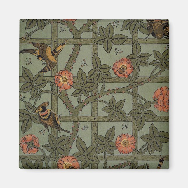 William Morris Trellis Wallpaper Art Magnet (Vorne)