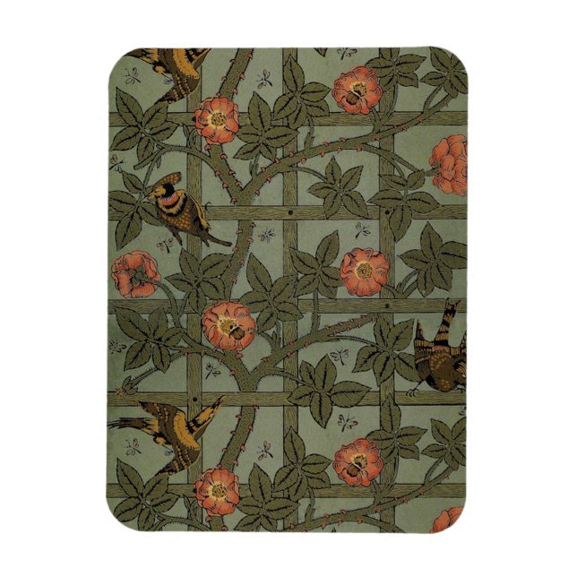 William Morris Trellis Wallpaper Art Magnet (Vertikal)