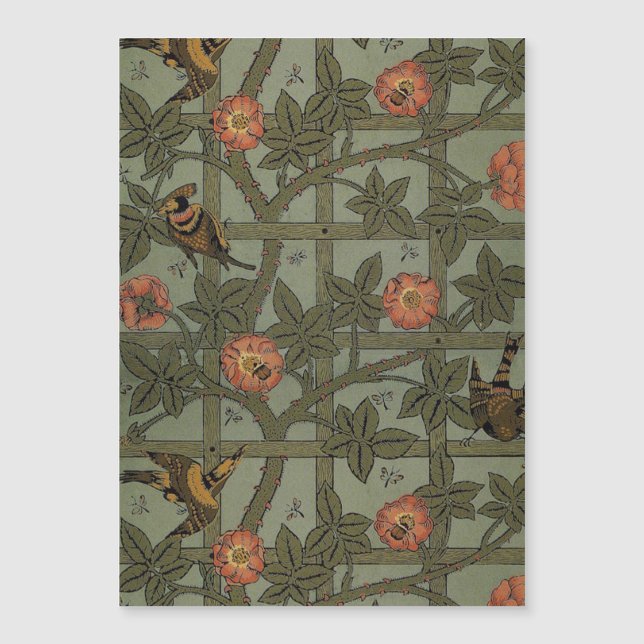 William Morris Trellis Wallpaper Art Magnetkarte (Vorderseite)