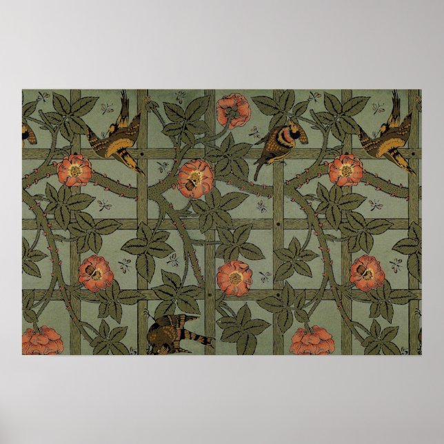 William Morris Trellis Wallpaper Art Poster (Vorne)