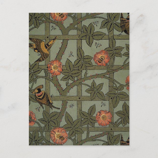William Morris Trellis Wallpaper Art Postkarte (Vorderseite)