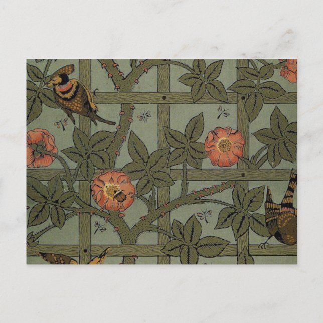 William Morris Trellis Wallpaper Art Postkarte (Vorderseite)