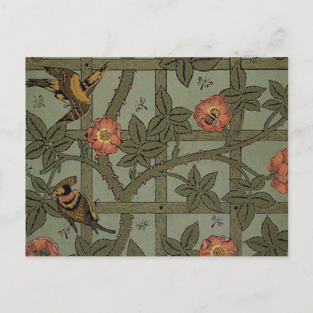 William Morris Trellis Wallpaper Art Postkarte (Vorderseite)