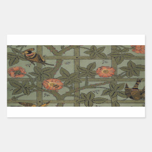 William Morris Trellis Wallpaper Art Rechteckiger Aufkleber