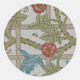 William Morris Trellis Wallpaper Art Runder Aufkleber