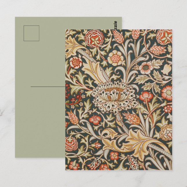 William Morris Trent Garden Blume Classic Botanic Postkarte (Vorne/Hinten)