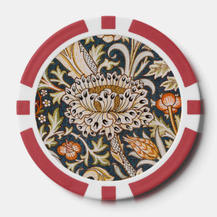 William Morris Trent Garden Blume Pattern Classic Pokerchips