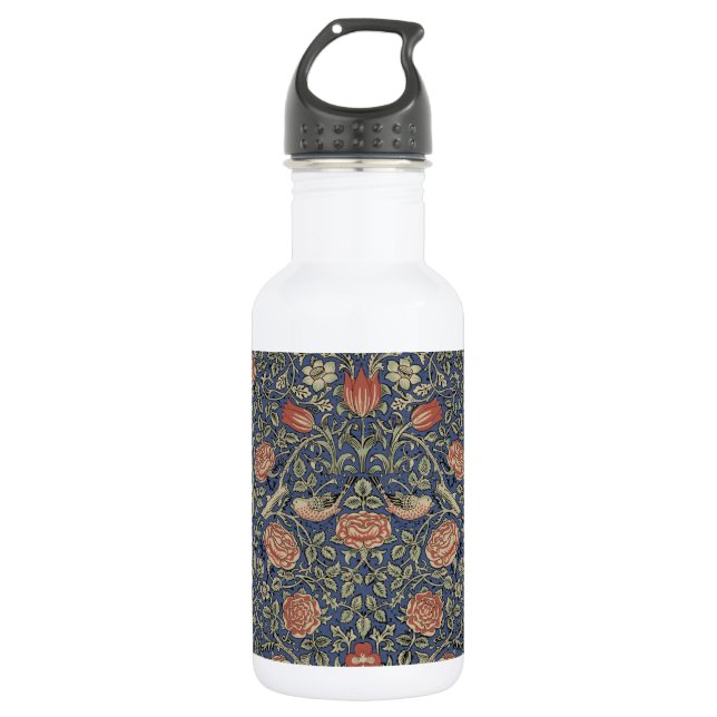 William Morris Tudor Rose Wallpaper Edelstahlflasche (Vorderseite)