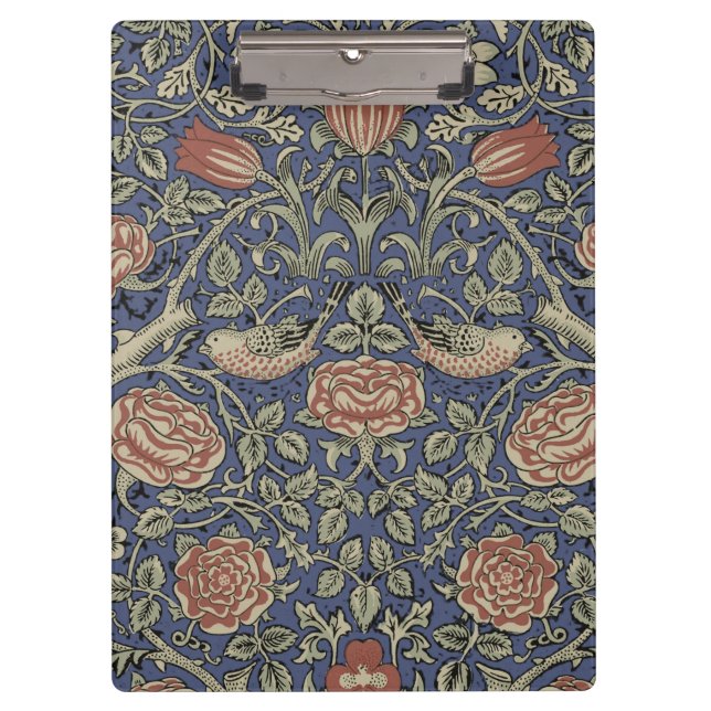 William Morris Tudor Rose Wallpaper Klemmbrett (Vorderseite)