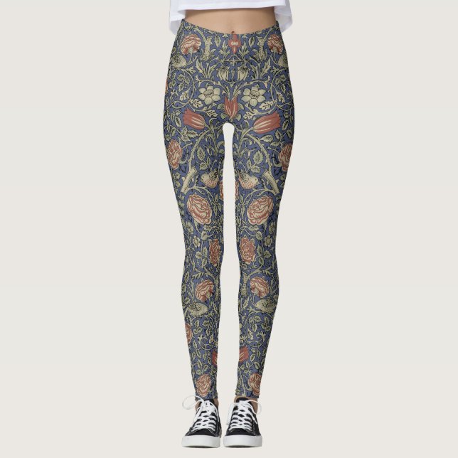 William Morris Tudor Rose Wallpaper Leggings (Vorderseite)