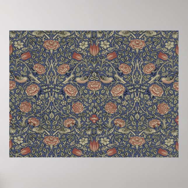 William Morris Tudor Rose Wallpaper Poster (Vorne)