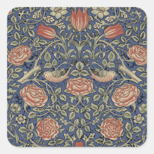 William Morris Tudor Rose Wallpaper Quadratischer Aufkleber