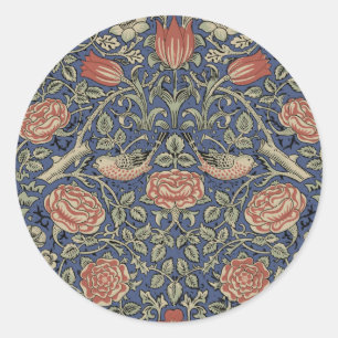 William Morris Tudor Rose Wallpaper Runder Aufkleber