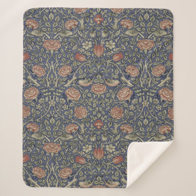 William Morris Tudor Rose Wallpaper Sherpadecke (Vorderseite)