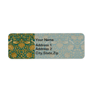 William Morris Tudor-Rosen-Muster Blau Golden
